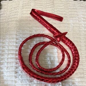 Halloween prop red braided whip